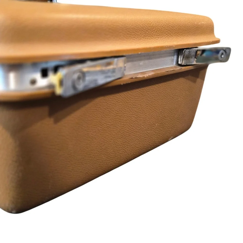 VTG JCPenney Aspen Samsonite Train Case Tan Hard Shell Vanity Makeup Box Mirror